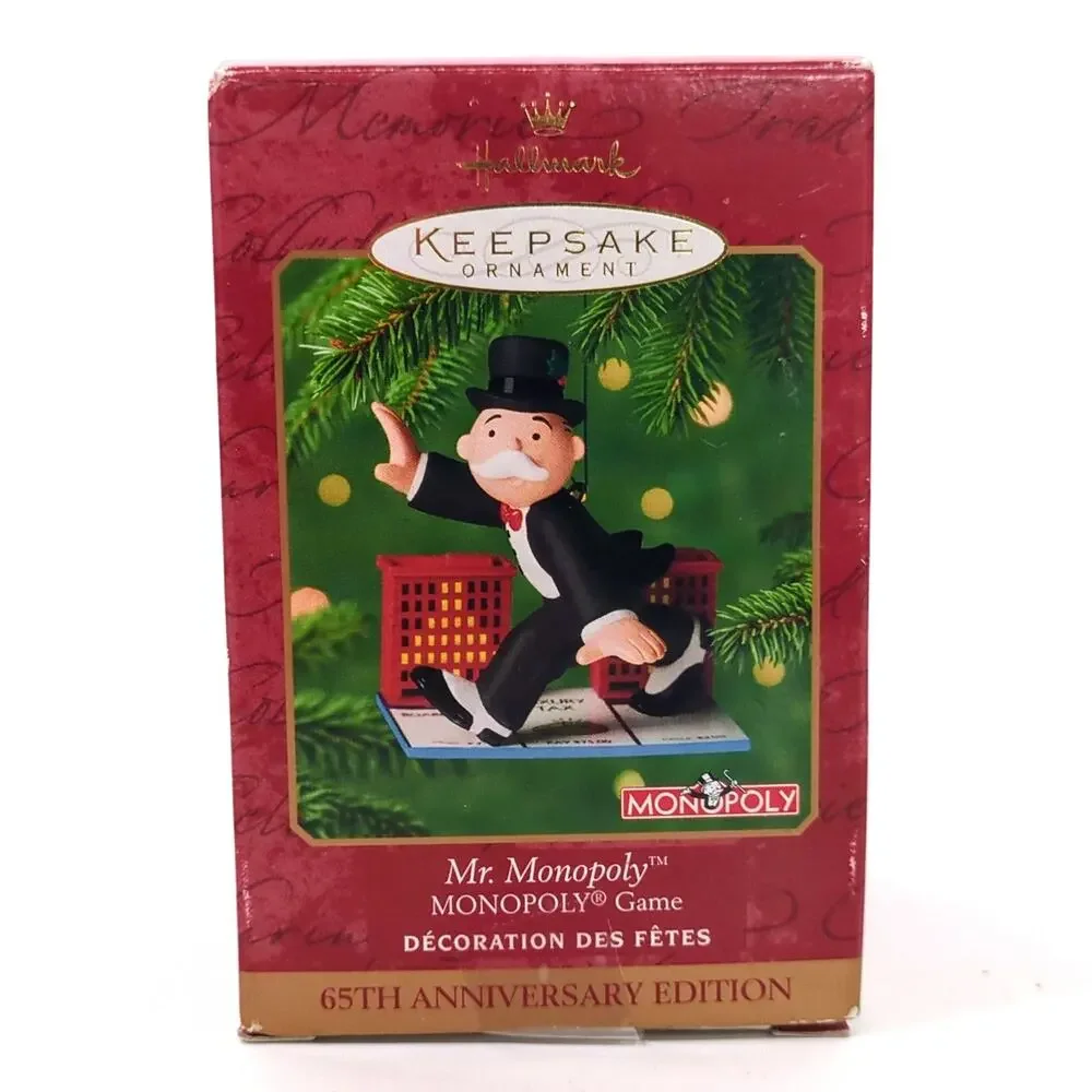 2000 Hallmark Keepsake Mr Monopoly Ornament 65th Anniversary of the Game w Box